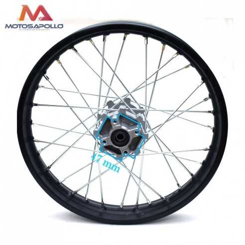 Llanta 1.85-16" trasera eje Ø12 Pit bike AGB Motosapollo.com