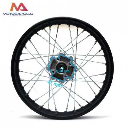 Llanta 1.85-14" trasera eje Ø12 mm Pit bike AGB Motosapollo.com