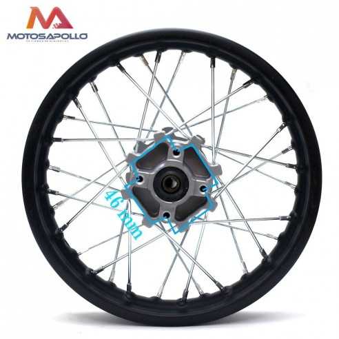 Llanta 1.85-12" trasera eje Ø12 mm Pit bike AGB Motosapollo.com