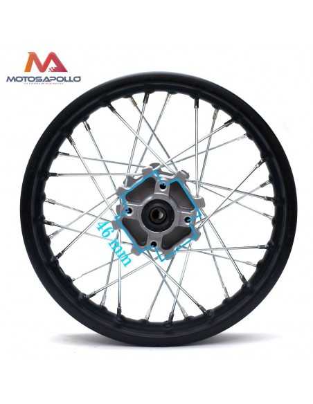 Llanta 1.85-12" trasera eje Ø12 mm Pit bike AGB Motosapollo.com
