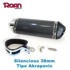 Silencioso Pit bike 38mm Carbono - Motosapollo.com