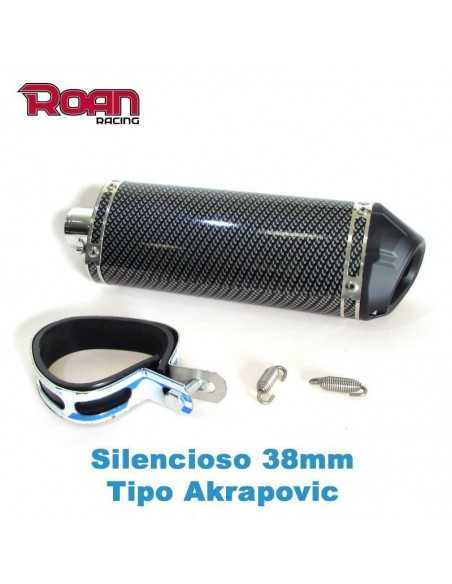 Silencioso Pit bike 38mm Carbono - Motosapollo.com