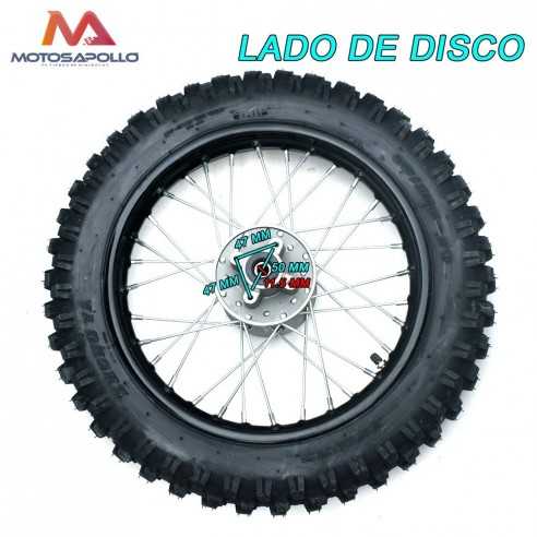 Rueda trasera pit bike 90-100/14 - Motosapollo.com