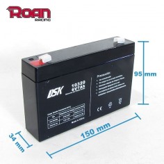 Bateria plomo acido 6V 7Ah DSK - Motosapollo.com