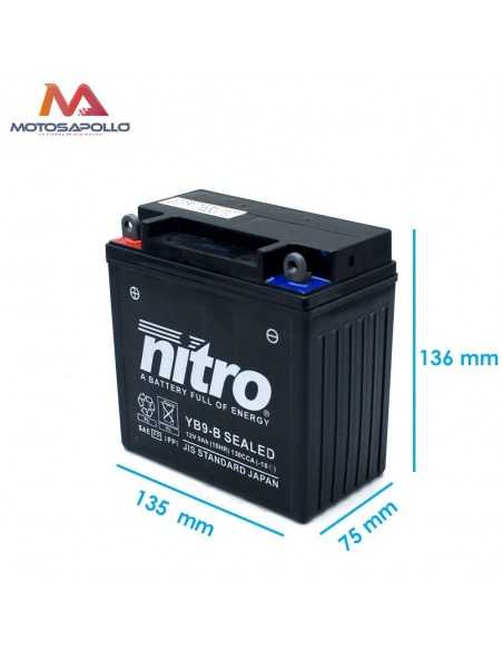 Batería AGM gel 12V-9Ah Nitro Motosapollo.com