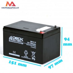 Batería AGM 12v 15 Ah para vehículo eléctrico Motosapollo.com