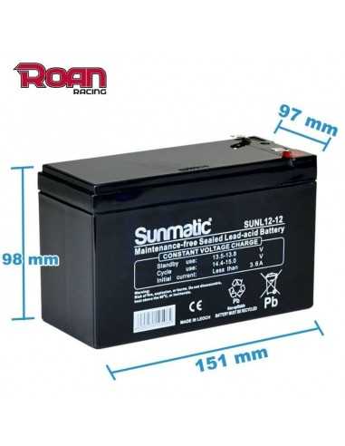 Batería 12V 12Ah Sunmatic - Motosapollo.com