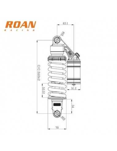 Amortiguador DNM 260mm pit bike - Motosapollo