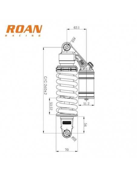 Amortiguador DNM 260mm pit bike - Motosapollo