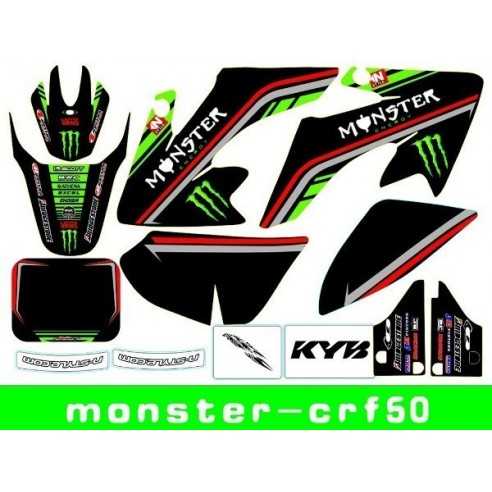 Adhesivos CRF50 Monster-verde pit bike