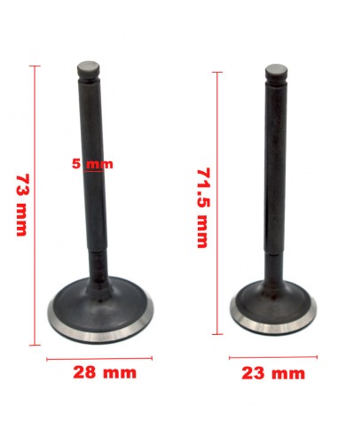 JUEGO VALVULAS 150-160cc 28X73-23X71.5 - 5Ø - Recambiosminimotos.com