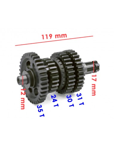 Kit piñón caja cambio pit bike 110cc