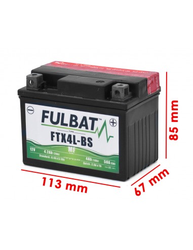 Batería 12V-4.2AH Fulbat FTX4L-BS AGM