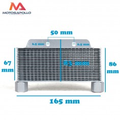 Radiador de aceite aluminio racor 10 mm pit bike - Motosapollo.com