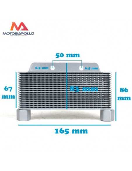 Radiador de aceite aluminio racor 10 mm pit bike - Motosapollo.com