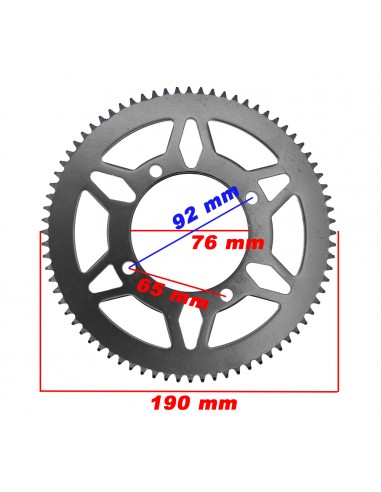 Plato de cadena 76T minicross