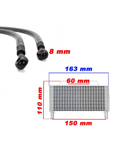 RADIADOR ACEITE AKS 550mm (racor 8)