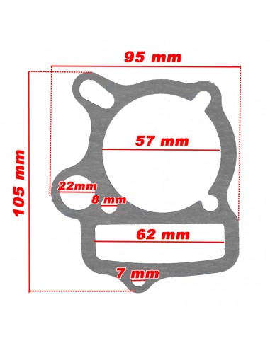 JUNTA CILINDRO 110-124 HF 57mm...