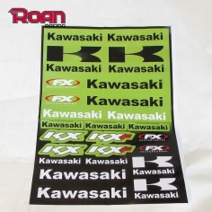 Pliego pegatinas Kawasaki 47x32 cm - Motosapollo.com