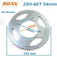 Plato de cadena 25H 60T 54mm - Motosapollo.com