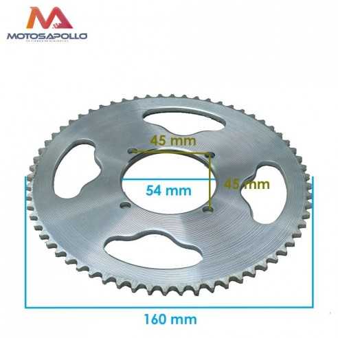 Plato cadena T8F 54mm patinete Motosapollo.com