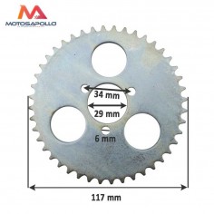 PLATO CADENA T8F 44T 29mm - Motos Apollo