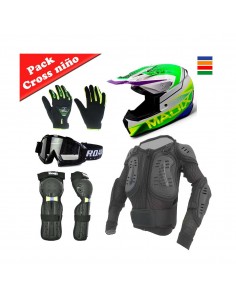 Pack protecciones Cross niño con peto integral - Recambiosminimotos.com