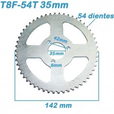 Plato arrastre cadena gruesa T8F 54T 35mm - 1