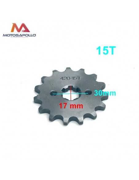 Piñon salida 420 15T 17mm pit bike - Motosapollo.com