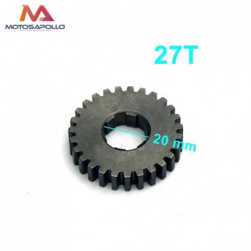 Piñon caja cambio secundario 27T 20mm Pit bike - Motosapollo.com
