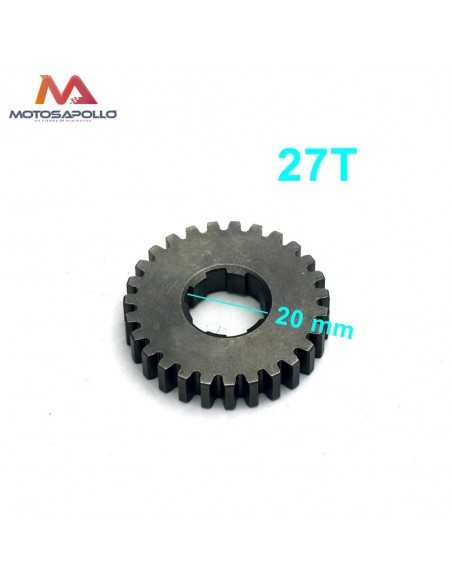 Piñon caja cambio secundario 27T 20mm Pit bike - Motosapollo.com