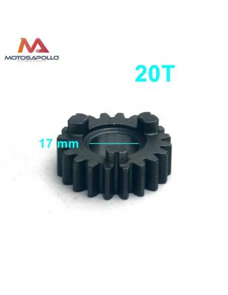Piñon caja cambio 20T 17mm motocross - Motosapollo.com